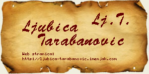 Ljubica Tarabanović vizit kartica
